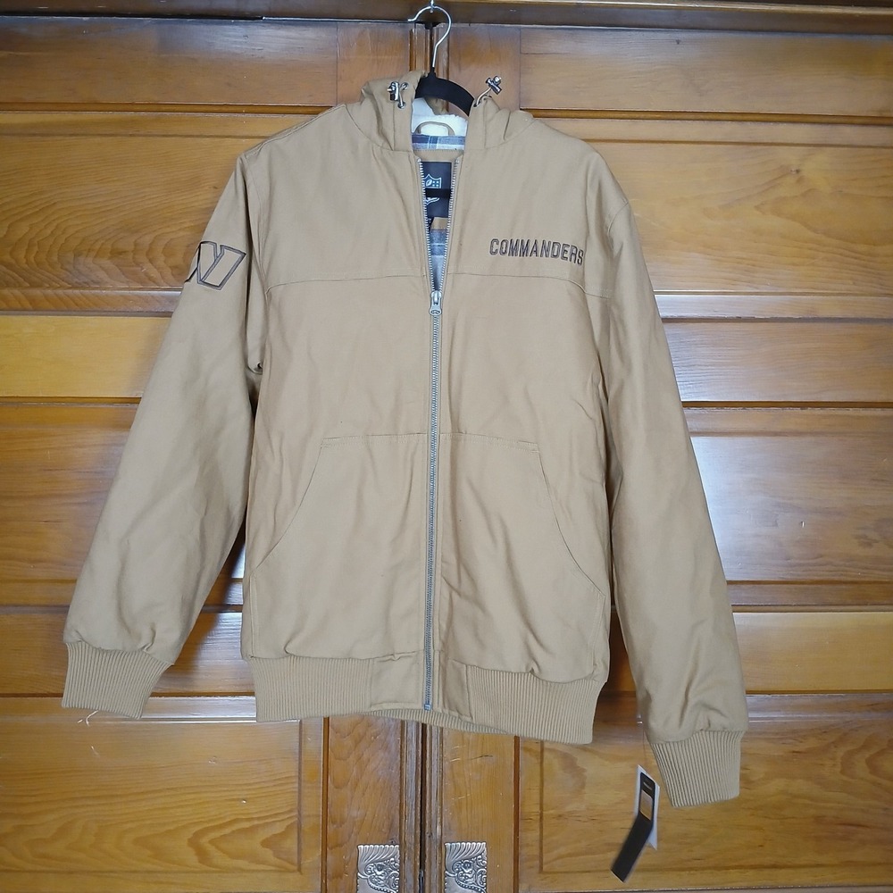 NFL Washington Commanders Full Zip Canvas Khaki‎ Men's Women's Small Coat